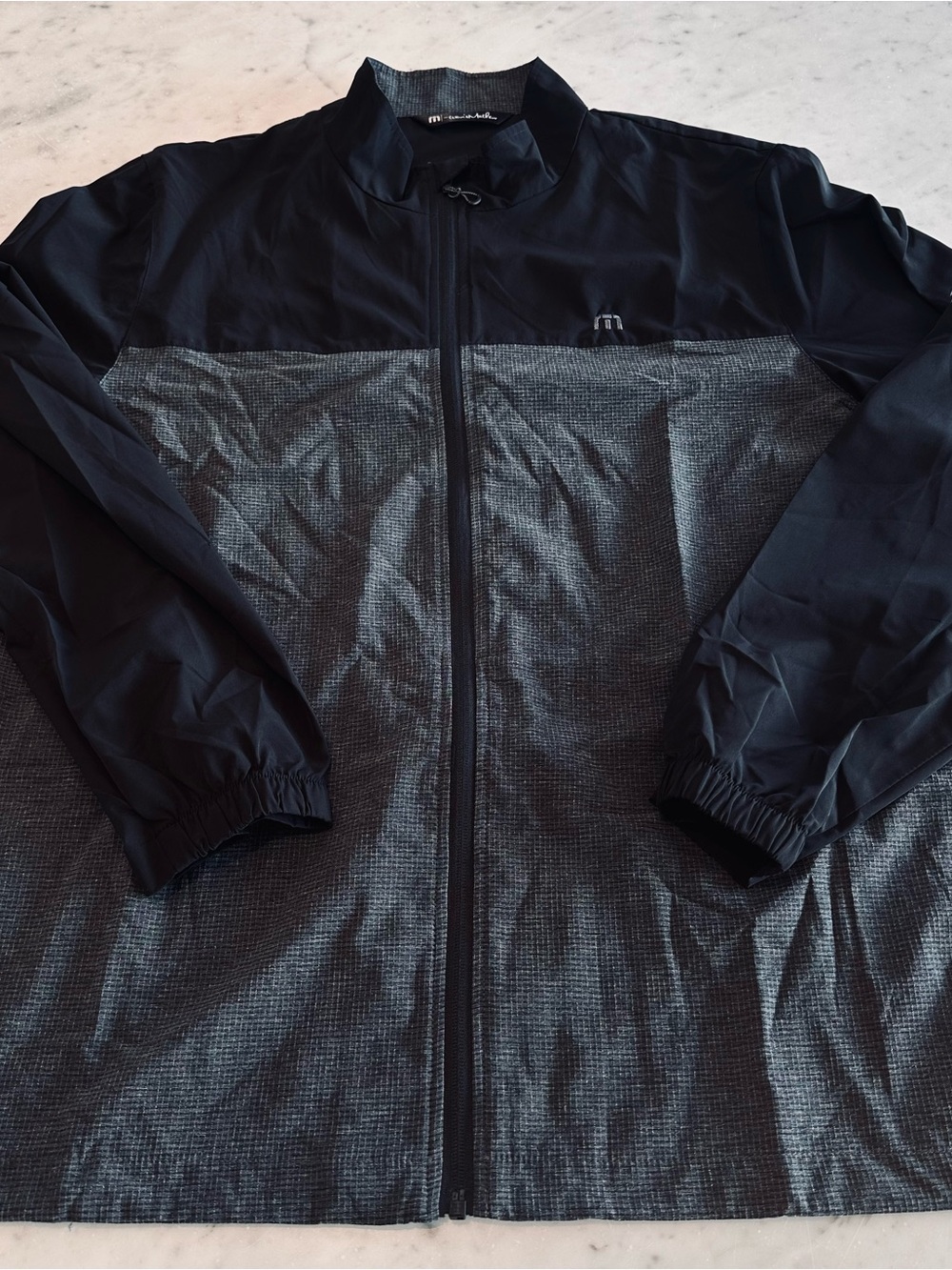 Travis Mathew Black and Charcoal Lightweight Windbreaker